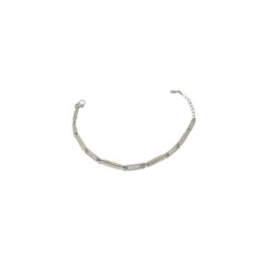 Simple Diamond 925 Sterling Silver Bracelet M