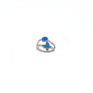 Blue MOP Ring In 925 Sterling Silver MGA - LR