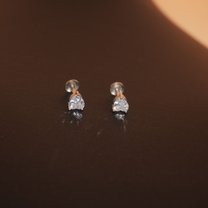 925 Silver Single Stone Earring