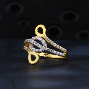 22KT Gold CZ Hallmark Classic Ladies Ring LR1