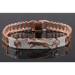 18kt jaguar shaped diamond men's bracelet