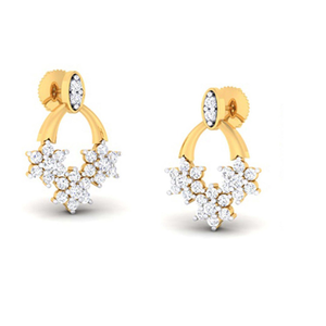 diamond round earring
