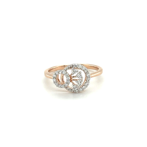 Gold Ring with Diamond Encrusted Circular Kno