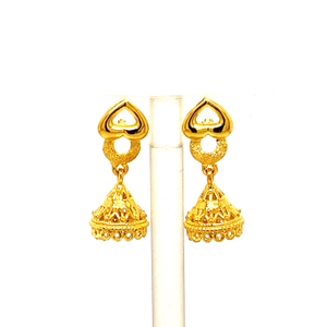 22k yellow gold traditional jhumki  plain ear