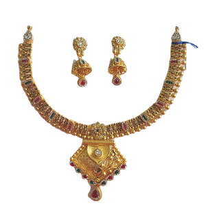 91.6 Gold Antique Design Necklace Set