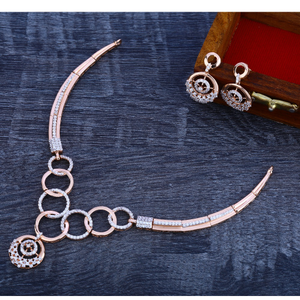 18Ct CZ Gorgeous Diamond  Rose Gold Necklace 