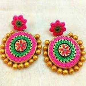 Designer Moti Earrings