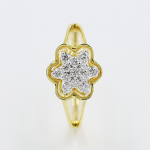 14kt yellow gold stunning flower ring with mu