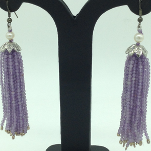 Purple amethyst stones ear chandelier hangin