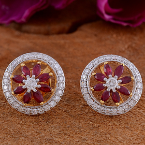 14K / 585 Gold Round Natural Diamond Ladies P