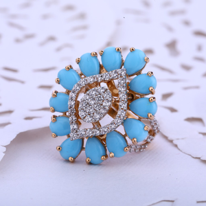 18kt CZ Rose Gold Delicate Women's Ring RLR50