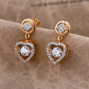 18 carat rose gold ladies earrings rh-le671