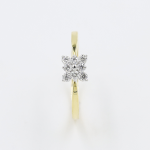 Floral Motif Eight Real Stone Diamond Finger 