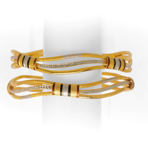 22 KT GOLD FANCY 3 PIPE  KADLI BANGLE