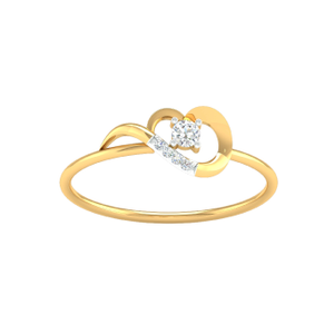 18K Yellow Gold Real Diamond Fancy Ring MGA -