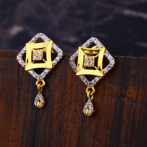 22CT CZ Women's Delicate Hallmark Gold Earrin