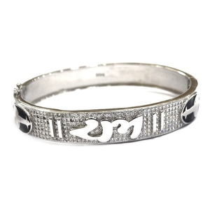 925 sterling silver fancy kada bracelet mga -