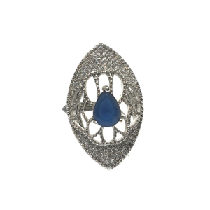 925 Sterling Silver Blue Stone Ring MGA - LRS