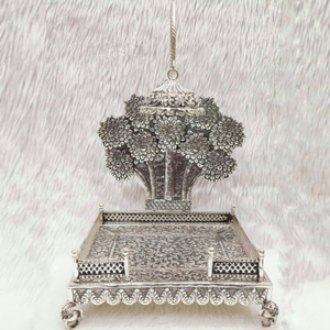 Designer 92.5% Pure Silver Sinhasan In Antiqu