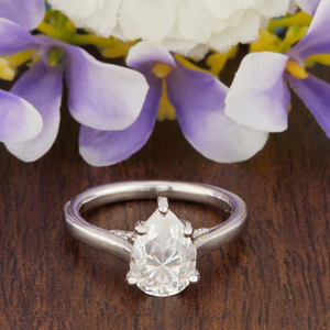 2.15ct Pear Moissanite Diamond Ring for Vinta
