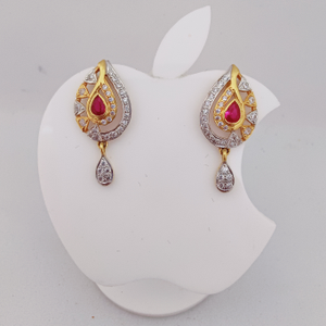 22k gold exclusive red stone earring