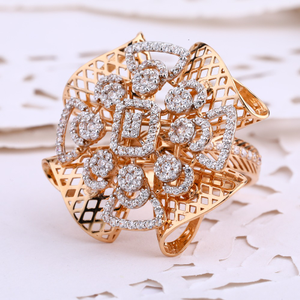 18KT CZ Rose Gold Ladies Ring RLR658