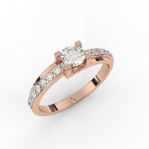 Glitter Diamond Solitaire Bridal Ring