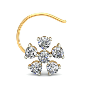 18K Gold Stylish Diamond Nosepin BNP015