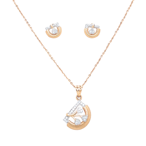 Dainty Gold Pendant And Earrings Set