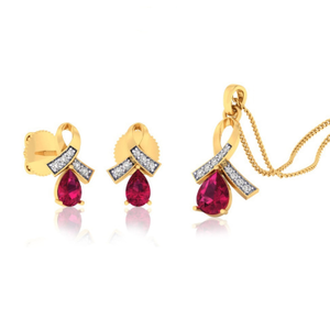 22k gold cz dazzle due pendant set