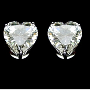 Creative Diamond Simulants Heart Eartops JSJ0