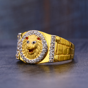 916 Gold Cz Designer Men's  Ring MR665