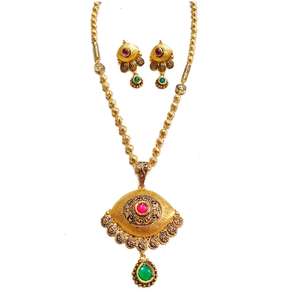22k Gold Antique Designer Mala Necklace With 