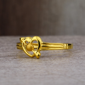 Ladies 916 gold heart shape designer ring -lp
