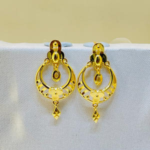 22k yellow gold traditional chandbali plain e