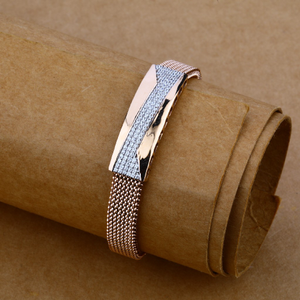 Rose Gold Mens Leather Bracelet-MLB35