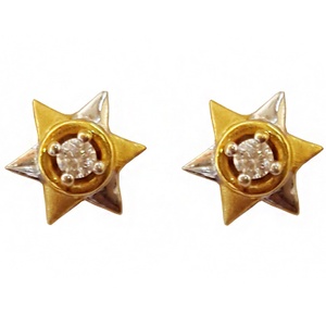 18k real solid yellow gold star solitaire cz 