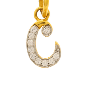 Stone Studded Letter C Pendant