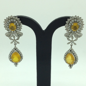 White and Yellow CZ Stones Ear Hangings JER