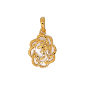 22k yellow gold light weight om pendant