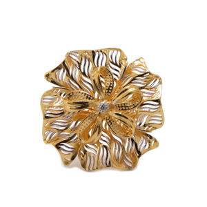 22k yellow gold frills of charm ring
