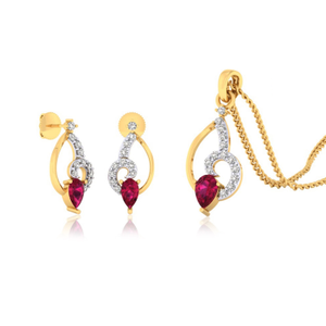 22k gold cz prairie pendant set