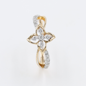 14kt rose gold diamond flower ring