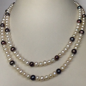 Freshwater White And Black Potato Pearls Long
