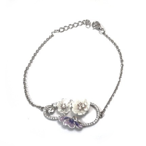 925 sterling silver flower shape bracelet mga