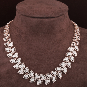 18kt rose gold designer diamond necklace