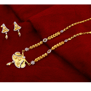 916 gold women's exclusive  cz chain necklace