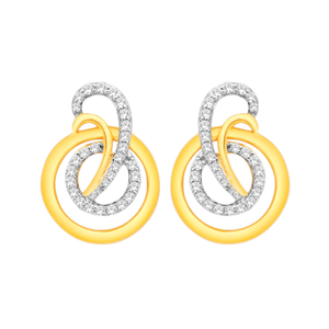 18K Gold Real Diamond Modern Earrings MGA -SD