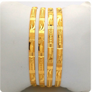 GOLD HALLMARK PLAIN BANGLE - KN1179