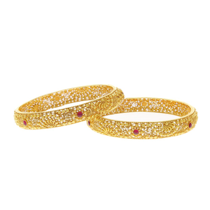 Resplendent Gold Temple Bangle Design